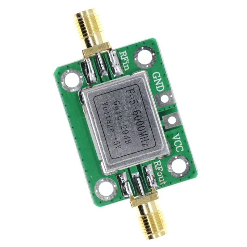 5M-6GHz Broadband High Gains 20dB Low Noise RF Amplifier Module Ham Radio with Shielding for Shell for Shortwave FM