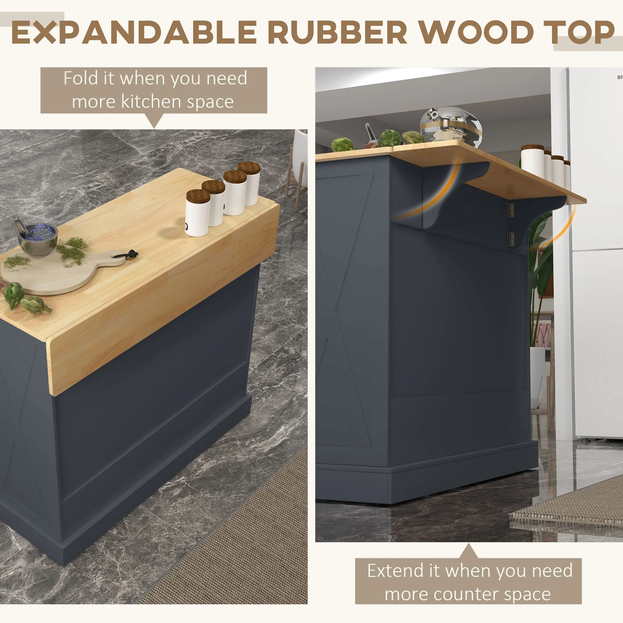 Przesuwana wyspa kuchenna z dr – Food Storage Table recenzja i cena