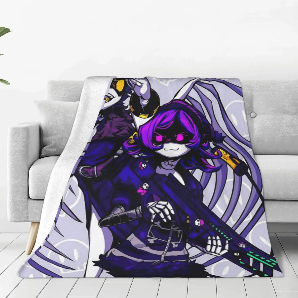 Murder Drones Anime Flannel Blanket Soft Warm Throw Blanket for Outdoor Decorative Funny Bedspread Sofa Bed Cover