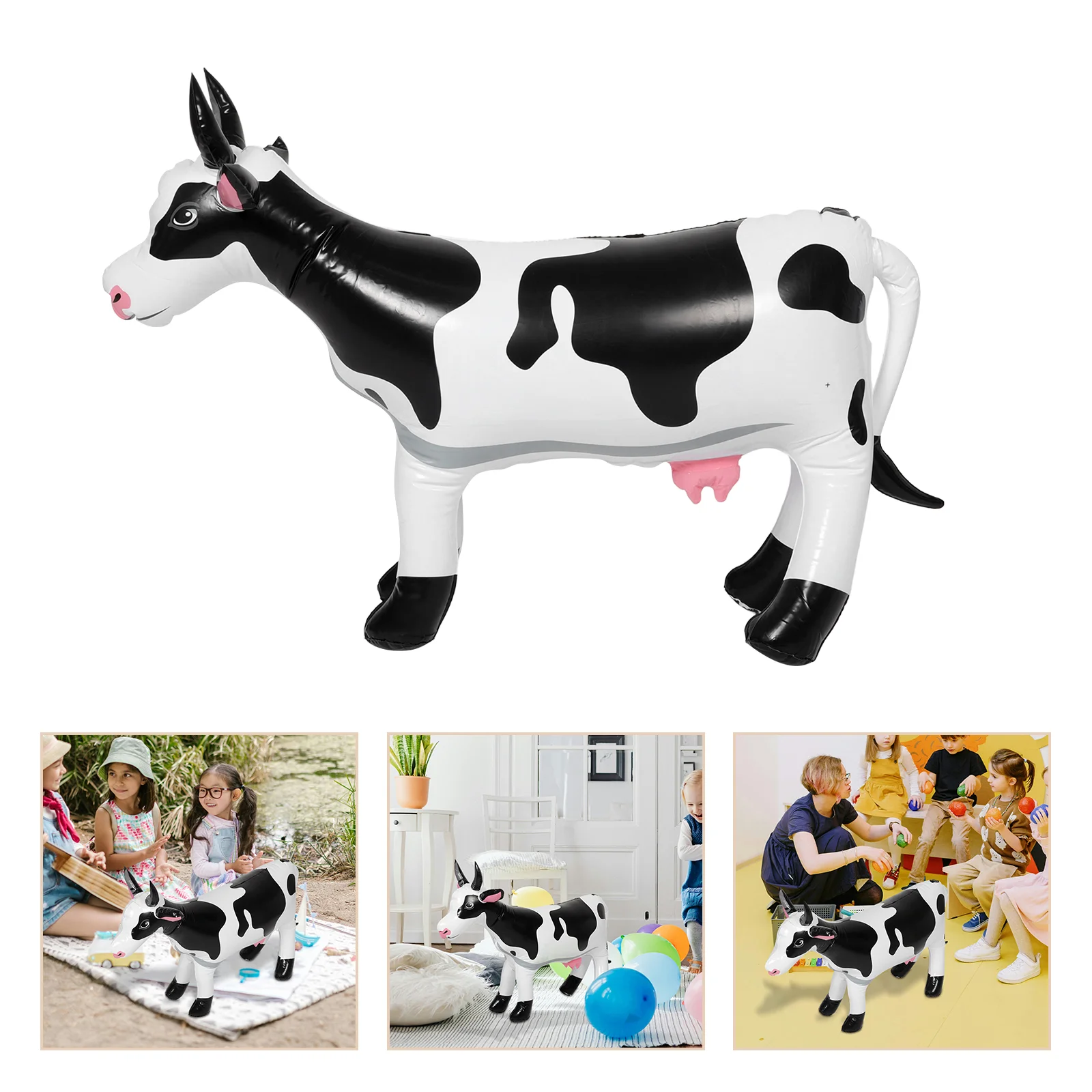 

Inflatable Cow Toy Yard Decorations Party Supplies Toys for Kids Outdoor Large Animals Inflate Balloon Balloons Farm Theme