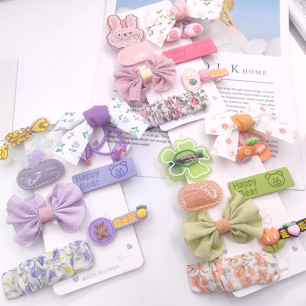 7 Pcs Girl's Hairpins Cute Personality Lively Hair Clip Bang Press Clip Broken Hairgrips Baby Versatile Hair Accessory Pupil