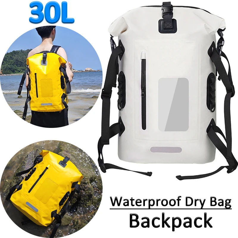 30L Waterproof Dry Bag Swimming Backpack Rucksack Pack Water Floating Sack Canoe Kayaking Rafting Boating River Trekking Bag