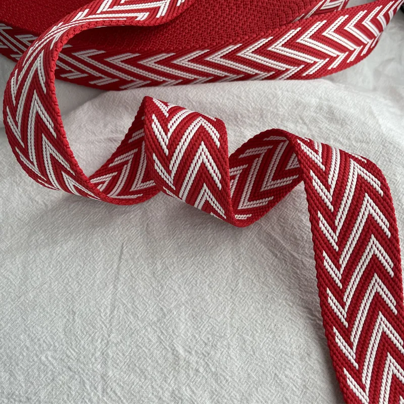 2m 38mm Wide Colorful Polyester Jacquard Woven Straps For Luggage Backpack Canvas Belt Shoe And Hat Decoration Accessories