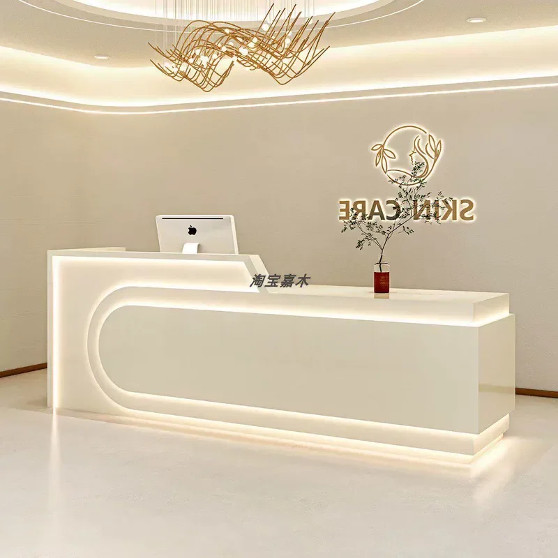 for Cream Wind Beauty Salon Bar Counter Cashier Desk Hair Salon Paint Front Desk Clothing Store Dental Clinic Medical