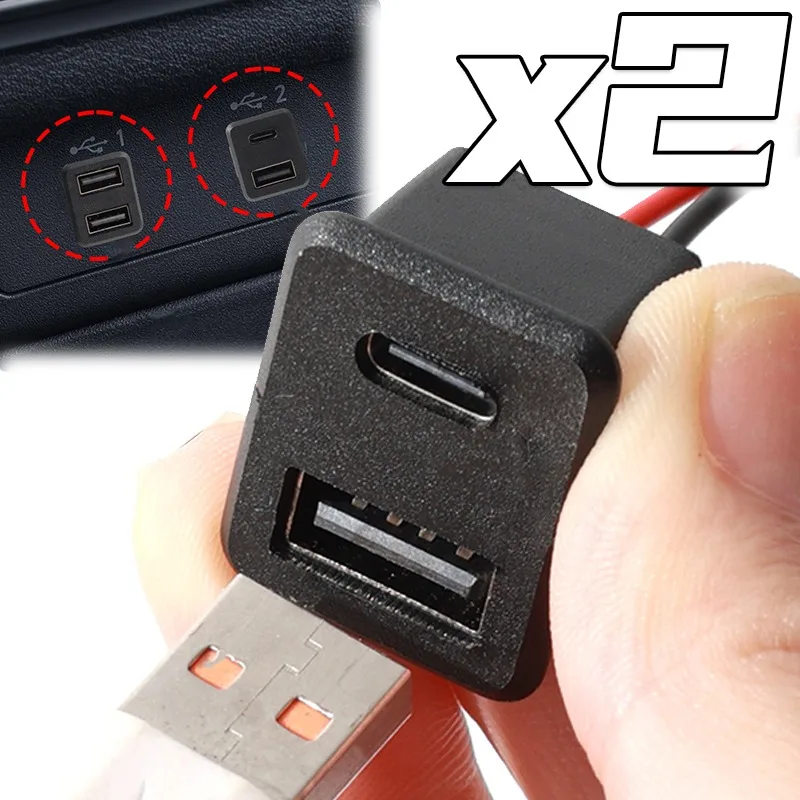 

Type-C Female to Wire Connector Waterproof Dustproof Cap Car Motorcycle Panel Mount Socket Fast Charging Power Port DIY Kit