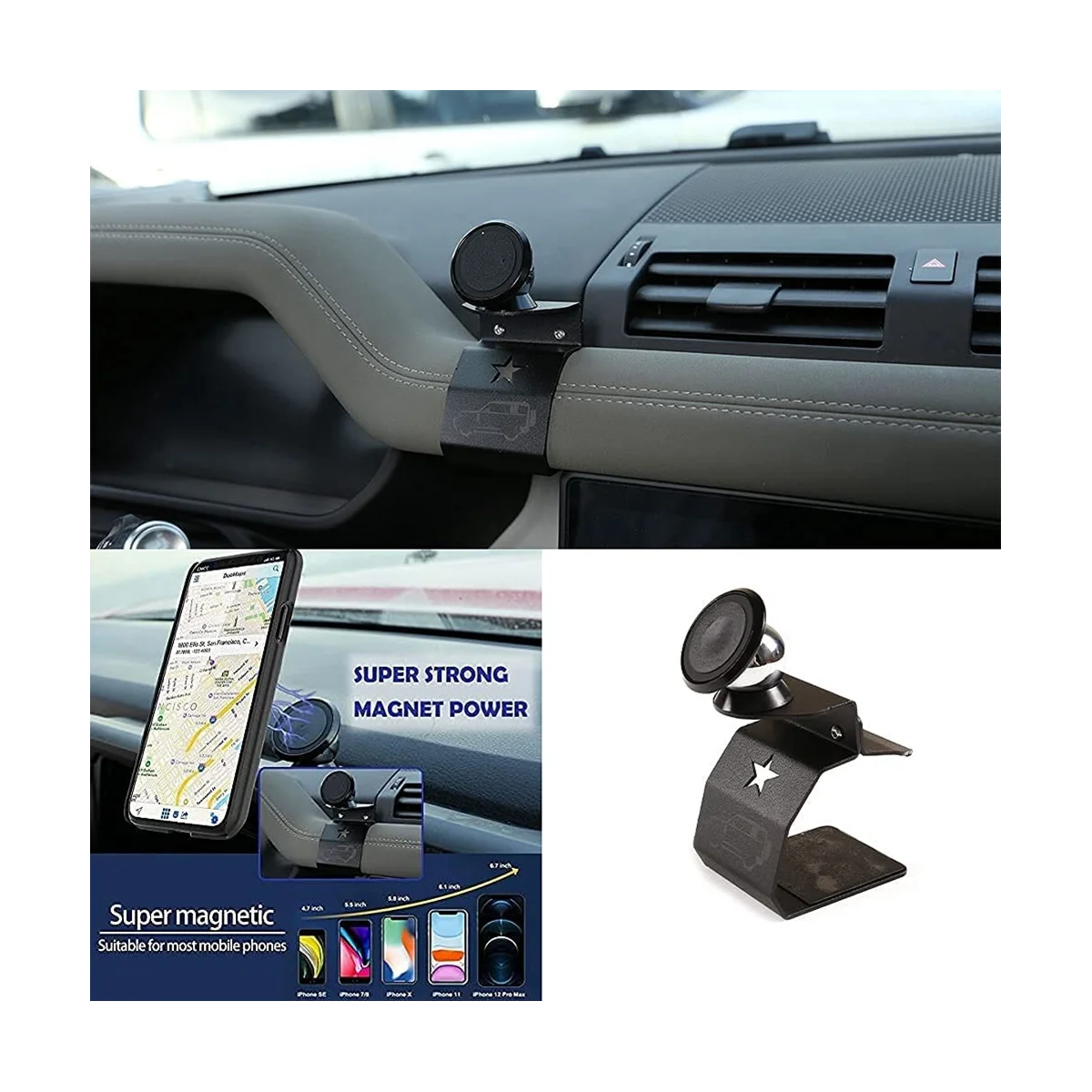 Middenconsole Dashboard Air Vent Mobiele Telefoon Houder Voor Land Rover Verdediger 110 2020 2021 2022 Auto-Accessoires