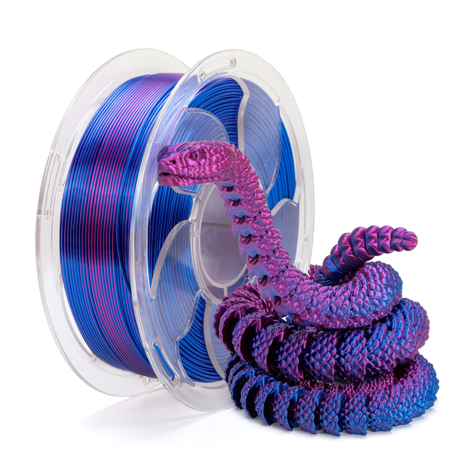 Consumíveis de impressão 3D PLA seda bicolor 1KG vermelho e azul