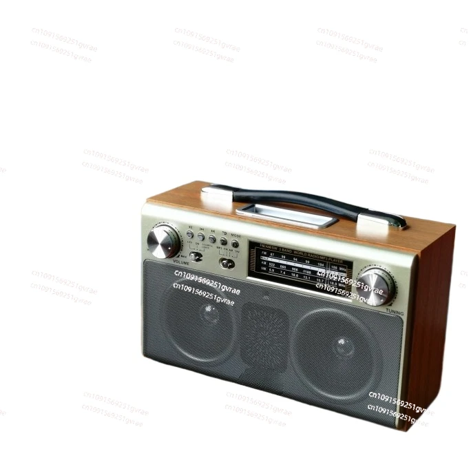 Stereo Radio, Bluetooth Speaker, Card, U Disk, Audio Charging, Dual Speakers, Wooden Box, FM Medium Wave