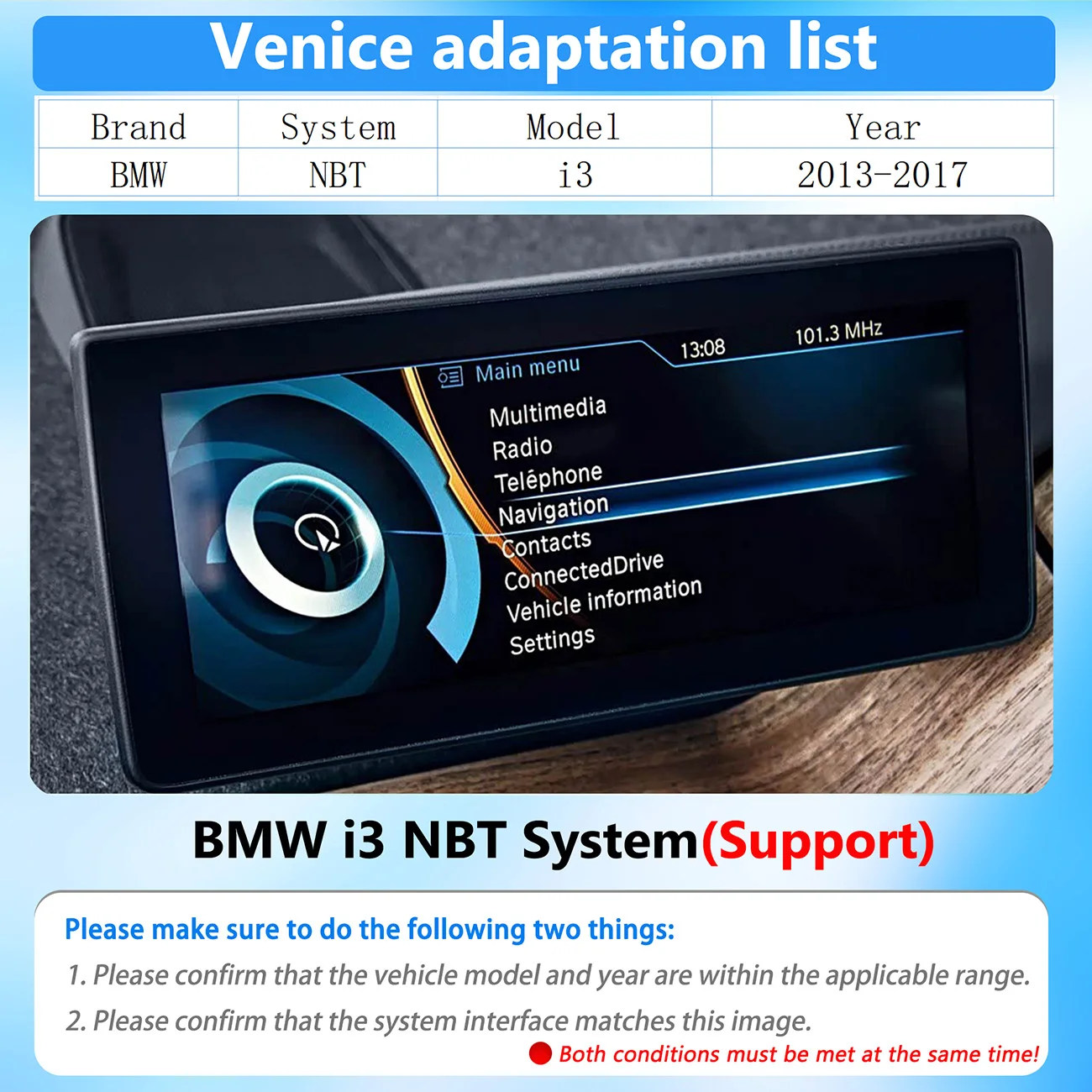 نظام CarPlay Android Auto اللاسلكي لسيارة BMW i3 2013-2017 NBT مع وصلة مرآة AirPlay CarPlay CMS يدعم الفيديو الخلفي YT NF #2