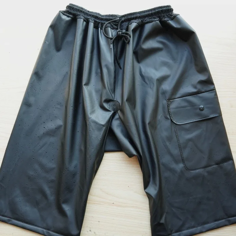 Waterproof Rain Shorts Half Length Men Women Thickened Breathable Water Impermeable Cycling Riding Delivery Boating Rain Pants