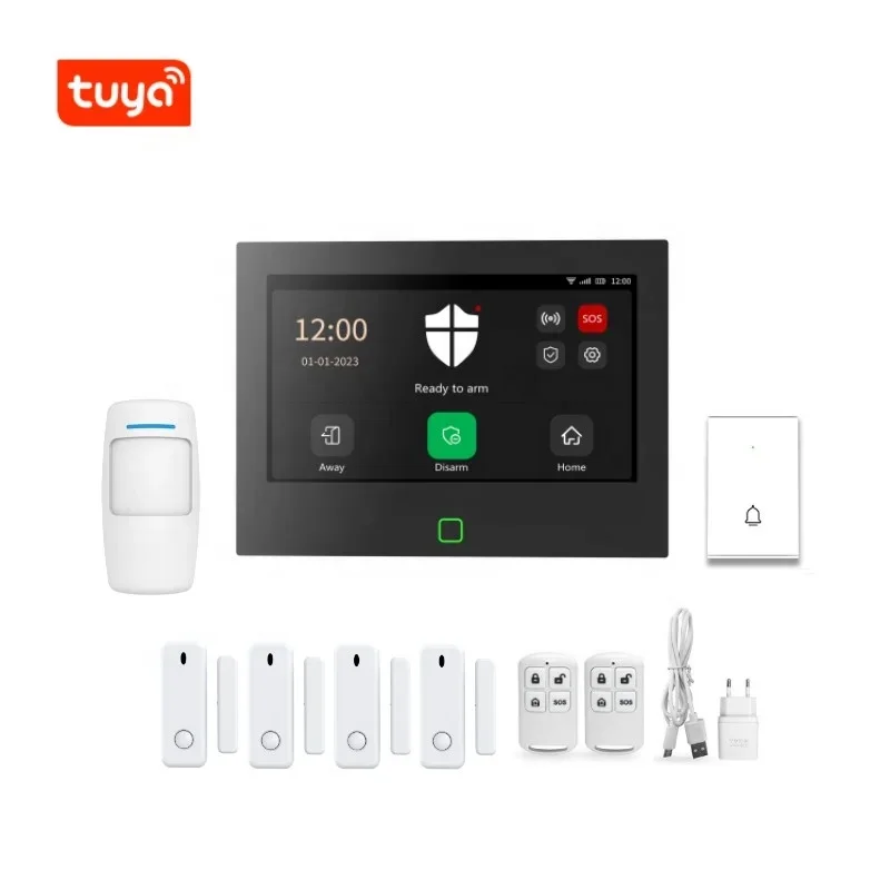 7-inch IPS touch screen, high-quality WIFI 4G home security alarm system, wireless Tuya alarm desktop wall mounted