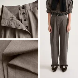 Men's LUXURY Wool Trousers Fully Buttoned High Waisted Straight Leg Pants, Slimming and Minimalist, High-end Casual Pants, 2024