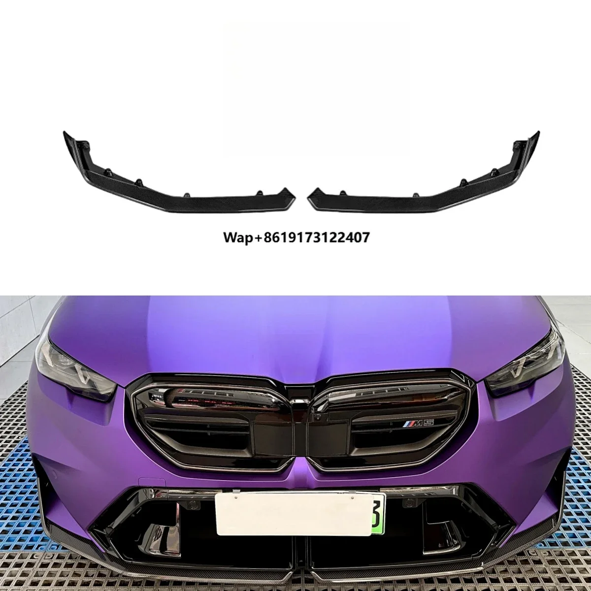 

KXY MP Style Dry Carbon Fiber Front Bumper Lip for G90 G99 M5 Front Lip 2025+