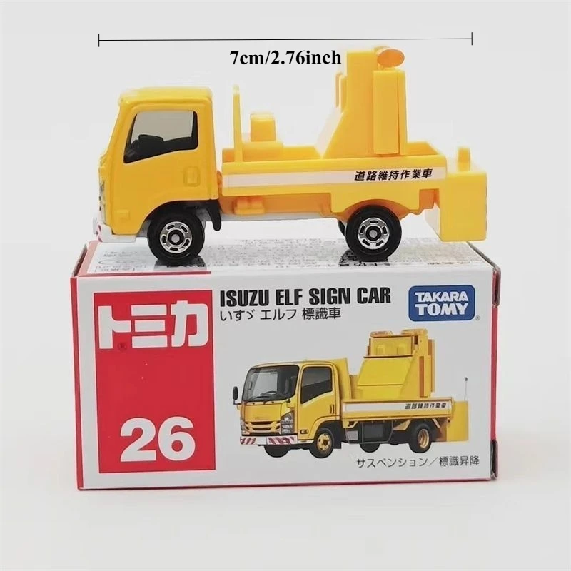 Afbeelding 5: TAKARA TOMY Tomica Rood Witte Doos Nr. 26 Isuzu Bouwvoertuig Legering Diecast Automodel Speelgoedcollectie voor jongens