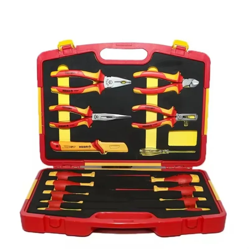 Kit 18-piece set of pliers cable strippers screwdriver VDE set insulated electrician kit with screwdriver