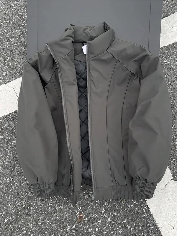 

Мужская зимняя утепленная куртка-бомбер Deep ey American Deconstructed Cotton Jaet с воротником-стойкой, свободного кроя, из хлопка