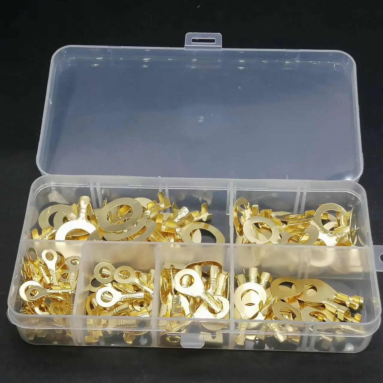 150 Pcs M3-M10 Golden O-Type Terminal Kit Ring Lugs Eyes Copper Crimp Brass Waterproof Terminals Cable Lug Wire Car Connector