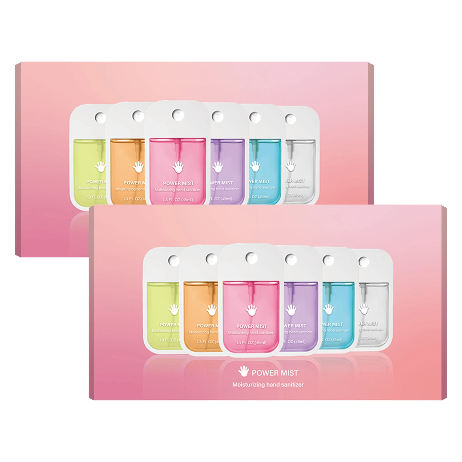 Reissetje handdesinfectiespray (1-6 stuks) - Alcoholvrij & hydraterende gel, 45ml flesjes voor onderweg, kantoor & dagelijkse verzorging.