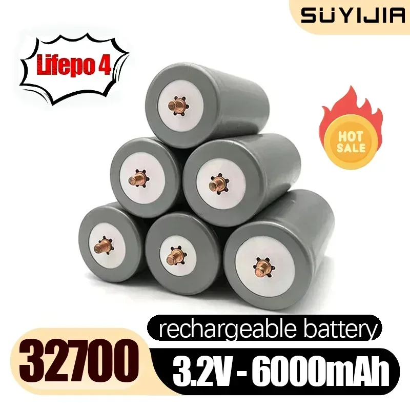 Batteria ricaricabile al fosfato di ferro 32700 originale al 100% 3.2V6000mAh di grande capacità di alta qualità adatta per lampioni solari