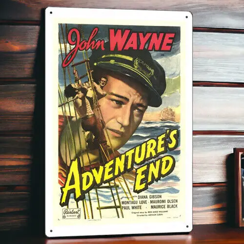 

Adventure's End Metal Movie Poster Tin Sign Plaque Wall Decor Film 8"x12"