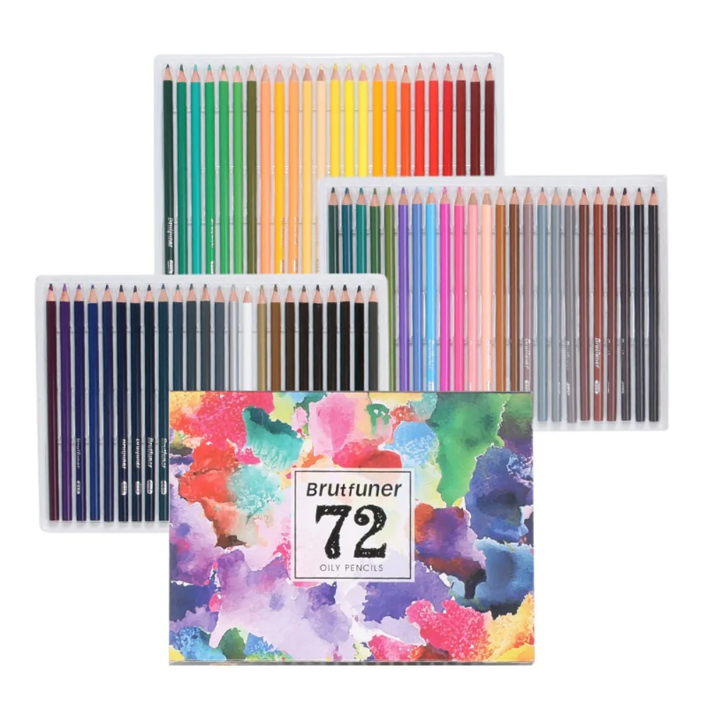 48/72/120pcs Wooden Oil Color Pencils Set Writing Sketching Soft Core Oily Art Colored Pencils Art Supplies