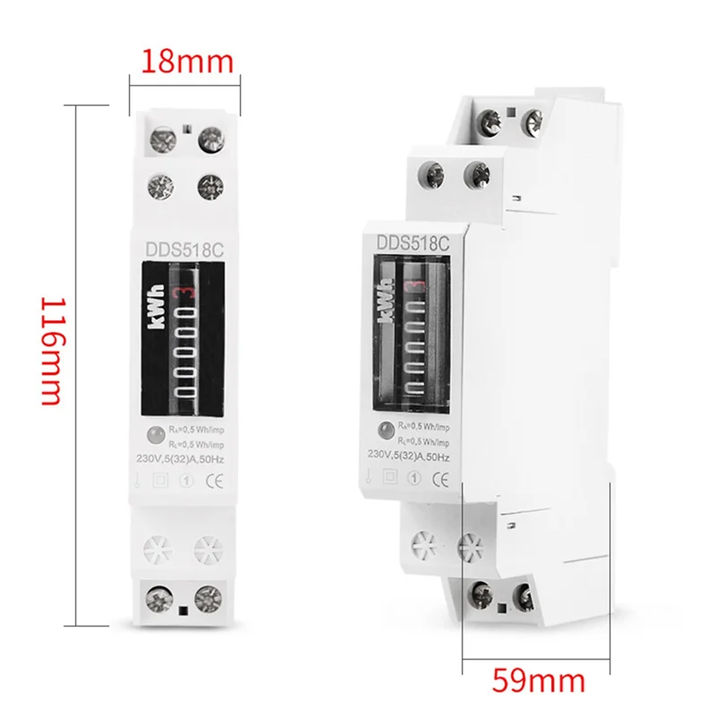 

(Limited Offer)Household Electronic Din Rail Single Phase Electricity Power Consumption Wattmeter Energy Meter KWh Counter