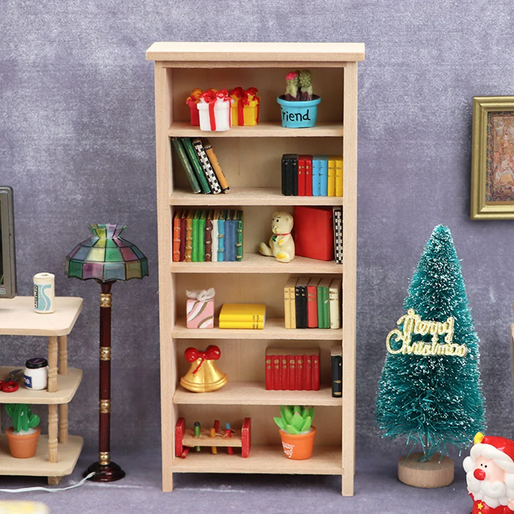 

Vertical Bookcase Model Mini Adornment Decoration Cabinet Dolly House Accessory Bookcases