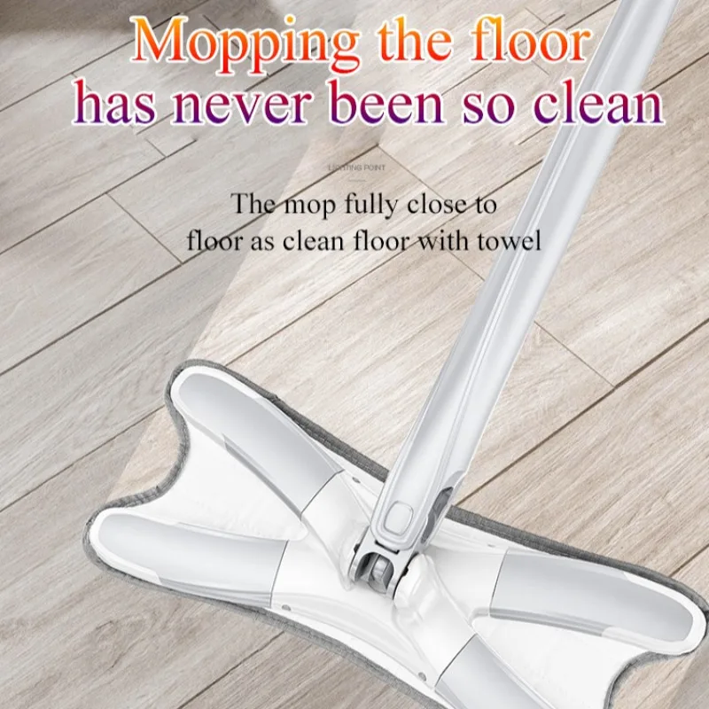 X-type 360 Degree Squeeze wet and dry board mop handfree washing a mop net rotating mop tile household lazy mop Cleaning Tools