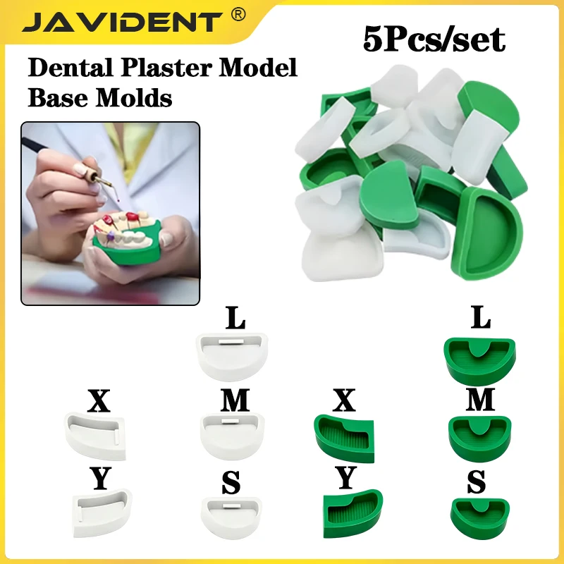 5Pcs Dental Silicone Plaster Model White Green Rubber Base Mould Former Base Tongue Dental Lab Tools Gypsum Carving