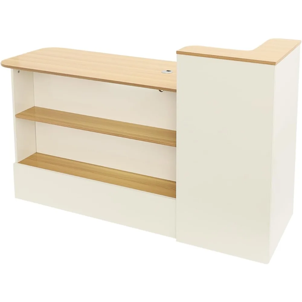 

Reception Desk,Office Front Desk with Storage Cabinet, Lockable Drawer, Retail Checkout Counter , Customized