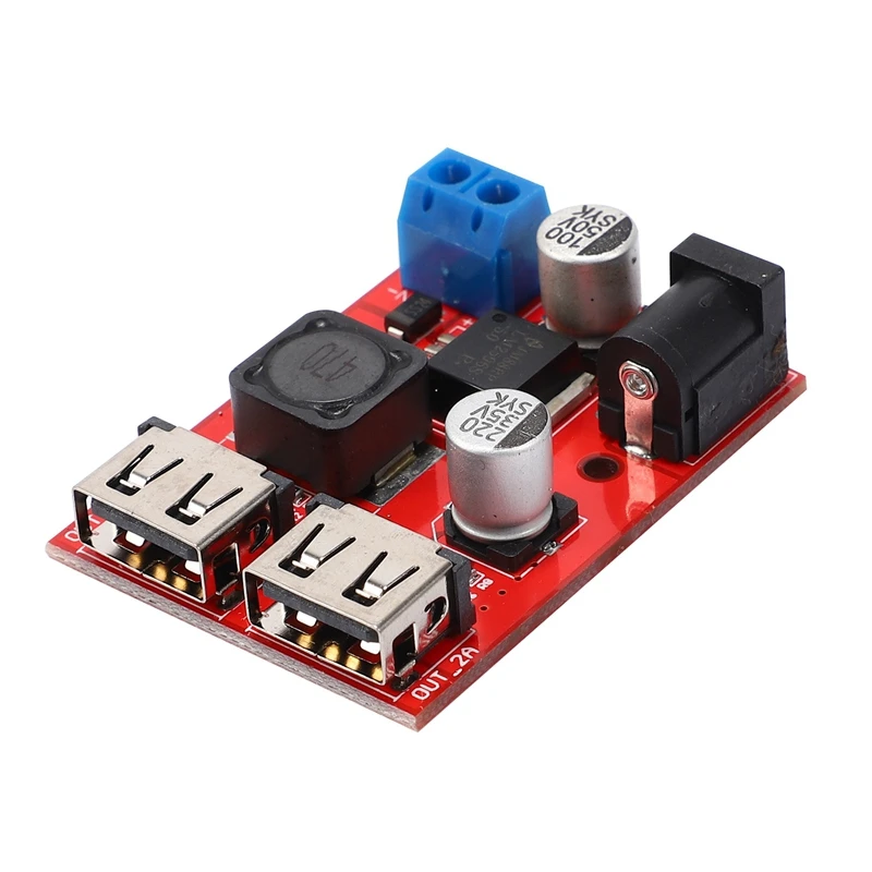 LM2596 LM2596S Dual USB DC-DC 9V 12V 24V 36V To 5V 3A Step Down Buck Converter Board Car Charger Solar Power Supply Module