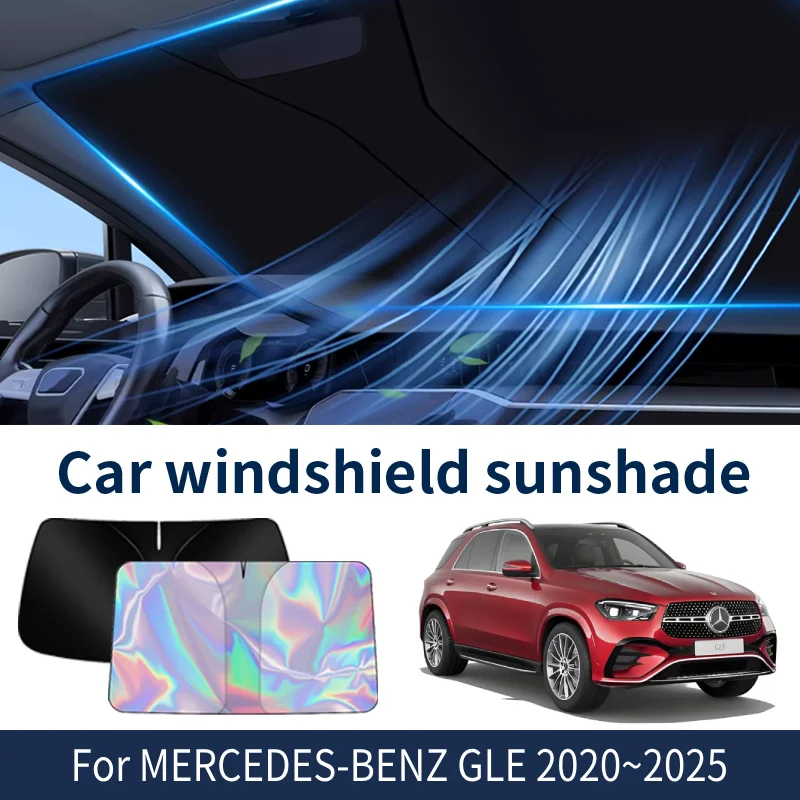 

Front Windshield Sunshade For MERCEDES-BENZ GLE 2020~2025 2024 2023 Car Sun Visor Heat Insulation Summer Cooling Accessories