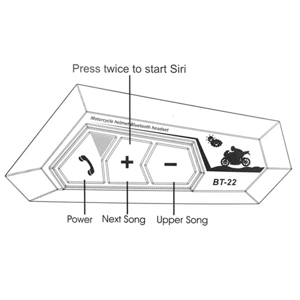 

2 Set Motorcycle 5.0 Bluetooth Helmet Intercom Universal Pairing Earphone Headset With CNC Noise Reduction BT22-A02G