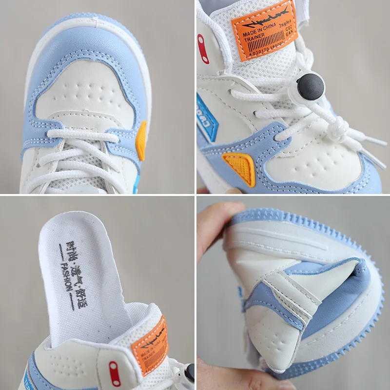 Children's Sneakers 2024 Spring Boys and Girls Casual Sneakers Children High-Top Basketball Running Shoes Soft-Soled Shoes for B