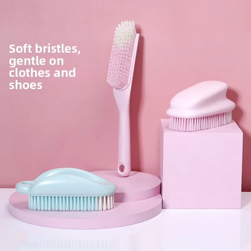 1PC Handheld Stiff Bristle Plastic Brush Multi-functional Household Shoe Wash Cleaning Brush for Laundry and Bathroom