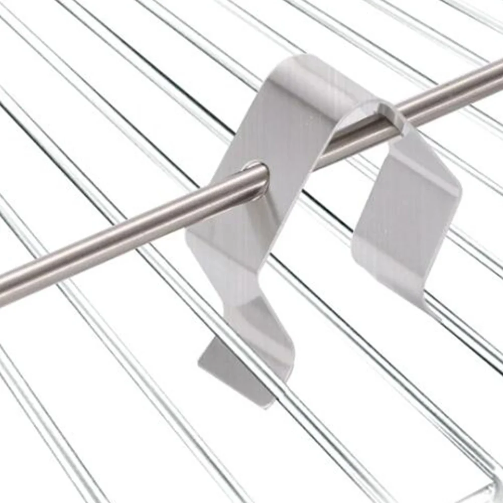 

6pcs Meat Thermometer Probe Clip Holder Stainless Steel Bbq Grill Temperature Reader For Smoker Oven Picnic Cooking Tool