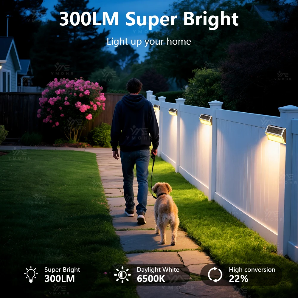 3 LED Stair Light Outdoor Solar Stainless Steel Garden Light IP65 Waterproof YardLighting Floodlight Stair Aisle Street Lamps