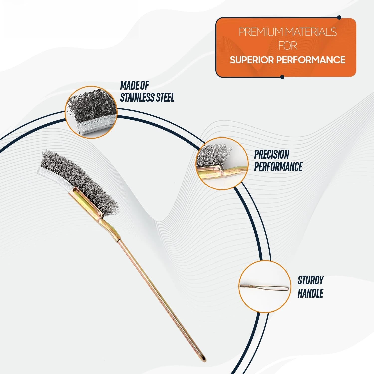 4-Pack Bend Head Wire Brush Set – Industrial-Grade for Rust/Paint Removal, Deburring & Surface Prep