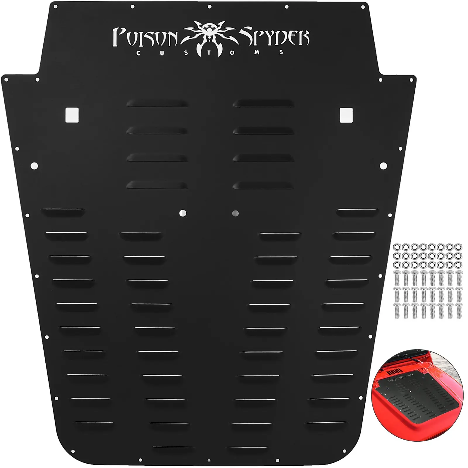 

Vented Hood Louver Black Powder Coat For 2013-2017 Jeep Wrangler JK