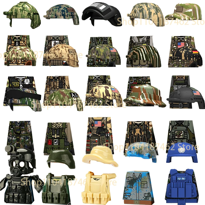 Military Soldiers Figures Building Blocks SWAT Army Navy Air Forces Commando Weapons Gun Helmet Model Mini Bricks Toys Gifts H32