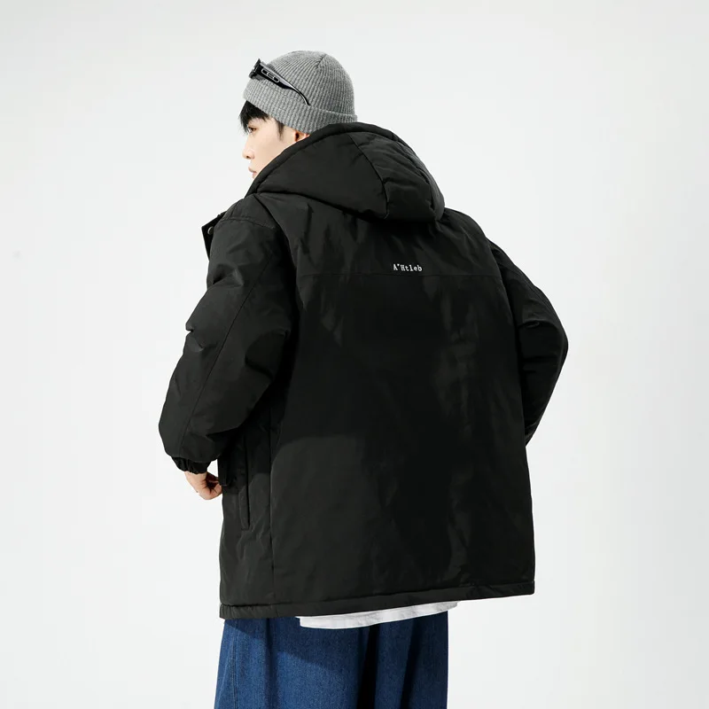 Giacca in cotone cappotti invernali da uomo giacca con cappuccio da uomo spessa 2024 New Youth oversize Parka giacca Cargo da lavoro giapponese