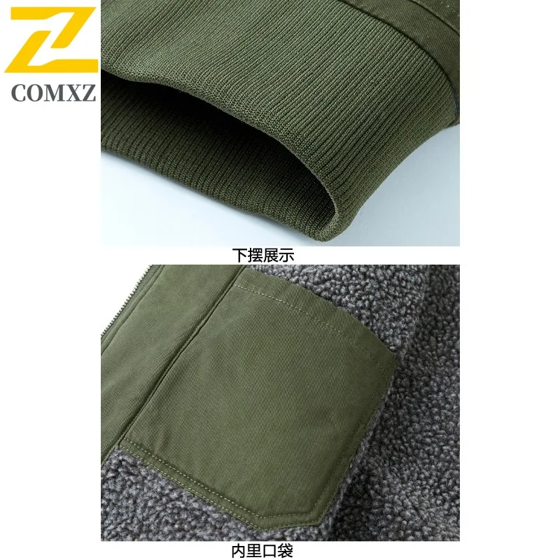 سترة COMXZ للرجال للأماكن الخارجية 2025 موضة متعددة الاستخدامات للسفر سترة سميكة دافئة للمشي لمسافات طويلة ملابس خارجية شتوية متعددة الوظائف #6