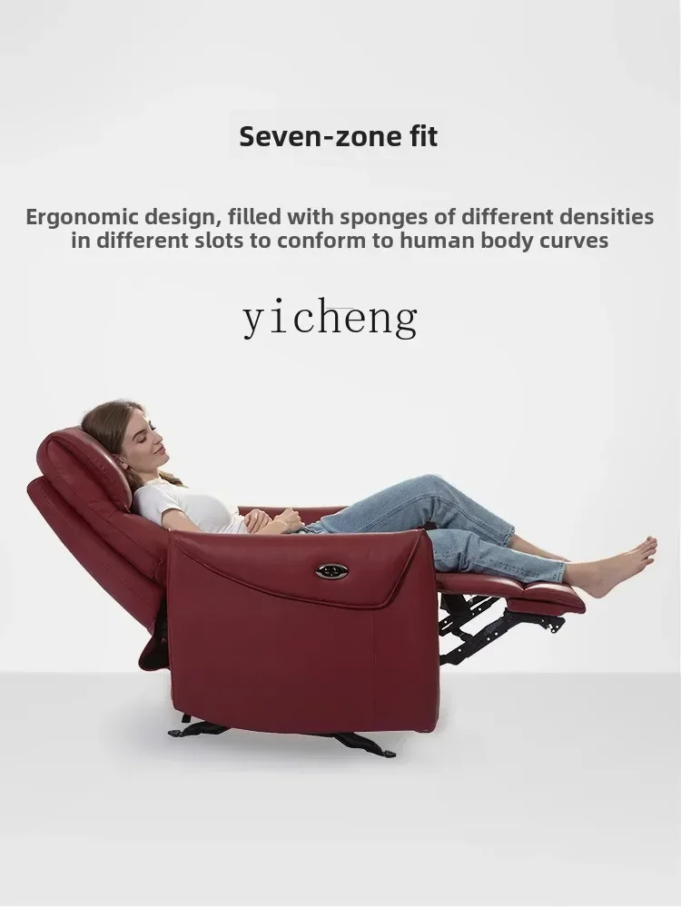 v9.3- single seat electric with rocking function first layer leather sofa modern simple single chair