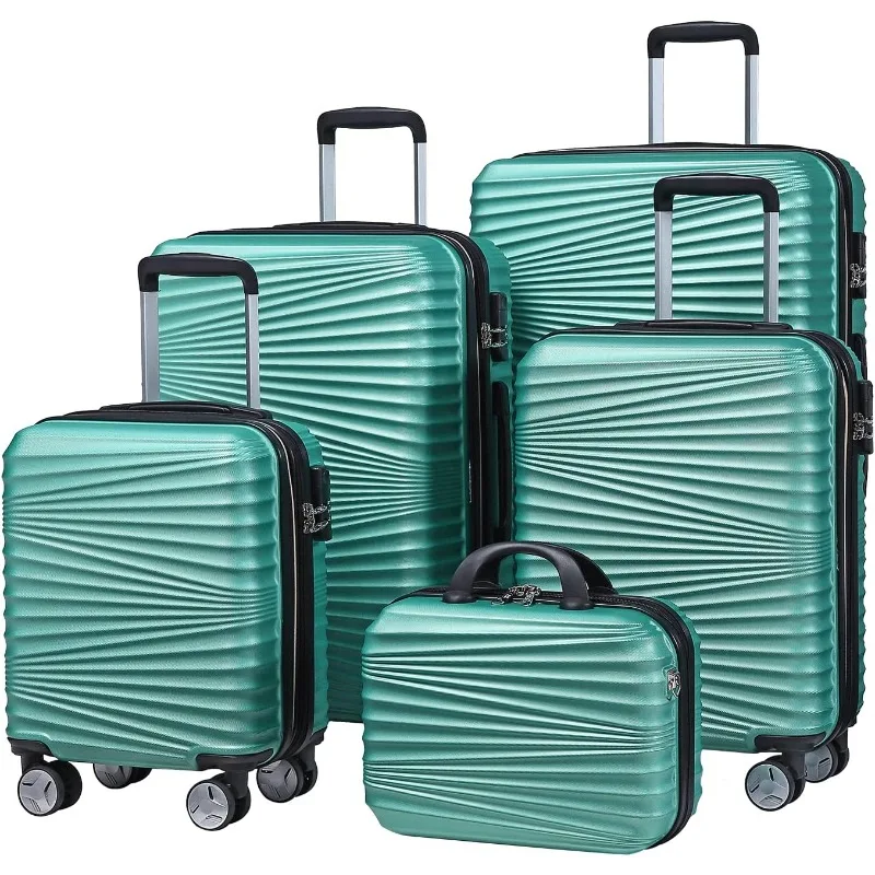 LEAVES KING Luggage 5 Piece Sets, Hard Shell Luggage Set Expandable Carry on Luggage Suitcase