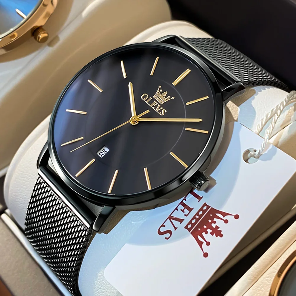 Men's Simple Fashion Quartz Watch with Mesh Strap