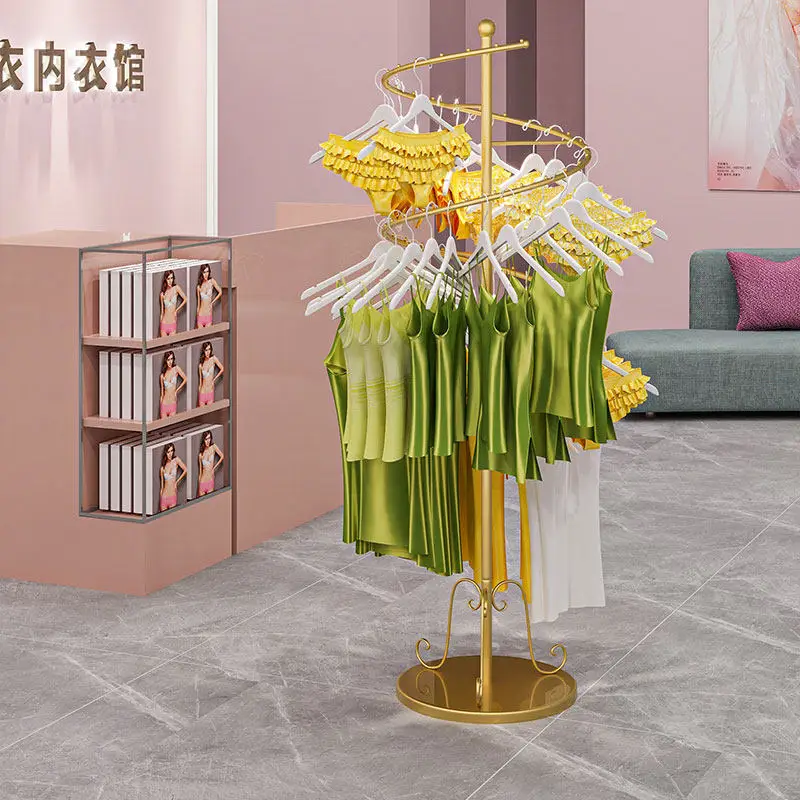 Hanging hanger in the middle, bra, swimming trunks, clothing store, Nakajima wrought iron gold display rack