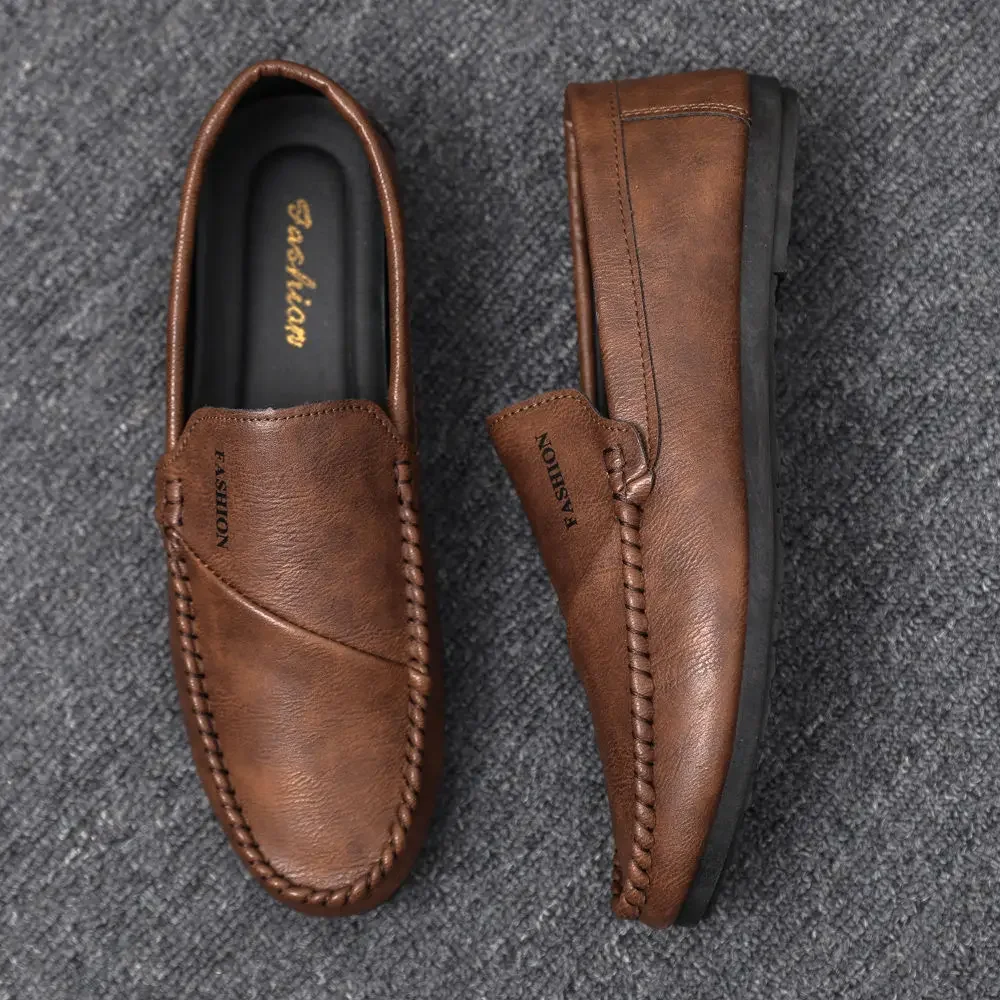 

Мягкие коричневые кожаные туфли с алфавитом для мужчин, классические оригинальные удобные трендовые туфли 2025 года, легитимная акция, социальная мужская повседневная обувь