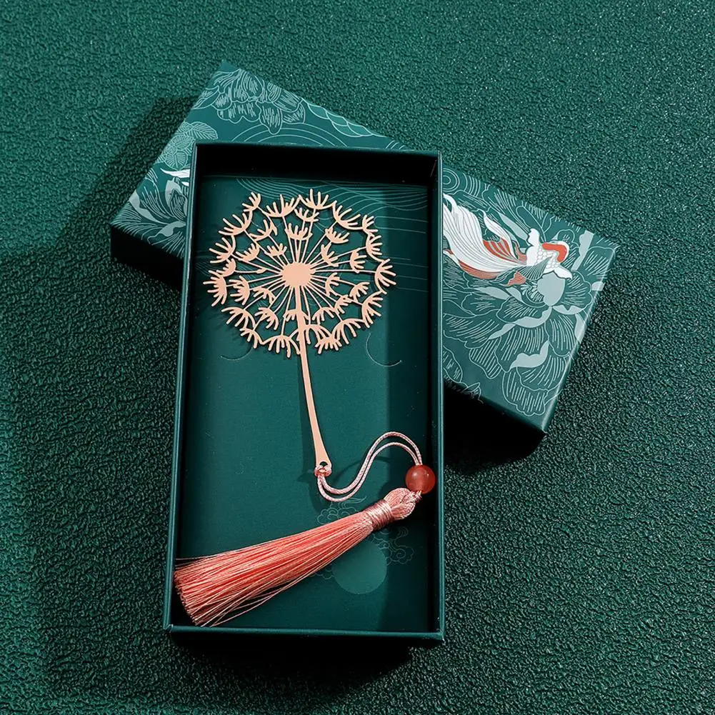 ที่คั่นหนังสือสวยงามที่คั่นหนังสือโลหะรูปใบไม้คลาสสิกพร้อมพู่ห้อยดีไซน์ของขวัญสำหรับครูนักเรียนหนังสือ