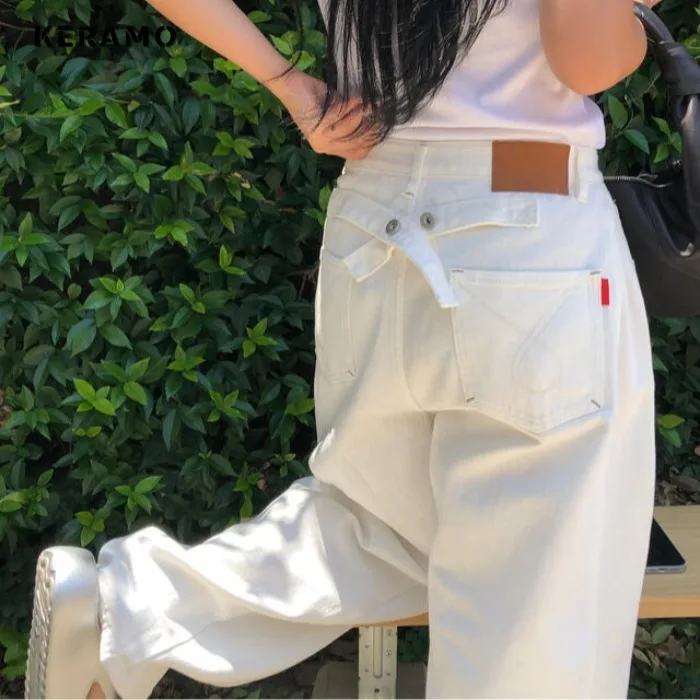 

Y2K Baggy 2000s Basics Denim Trouser Casual Minimalist Solid Color Pants Street High Waist Solid Color Full Length Jeans