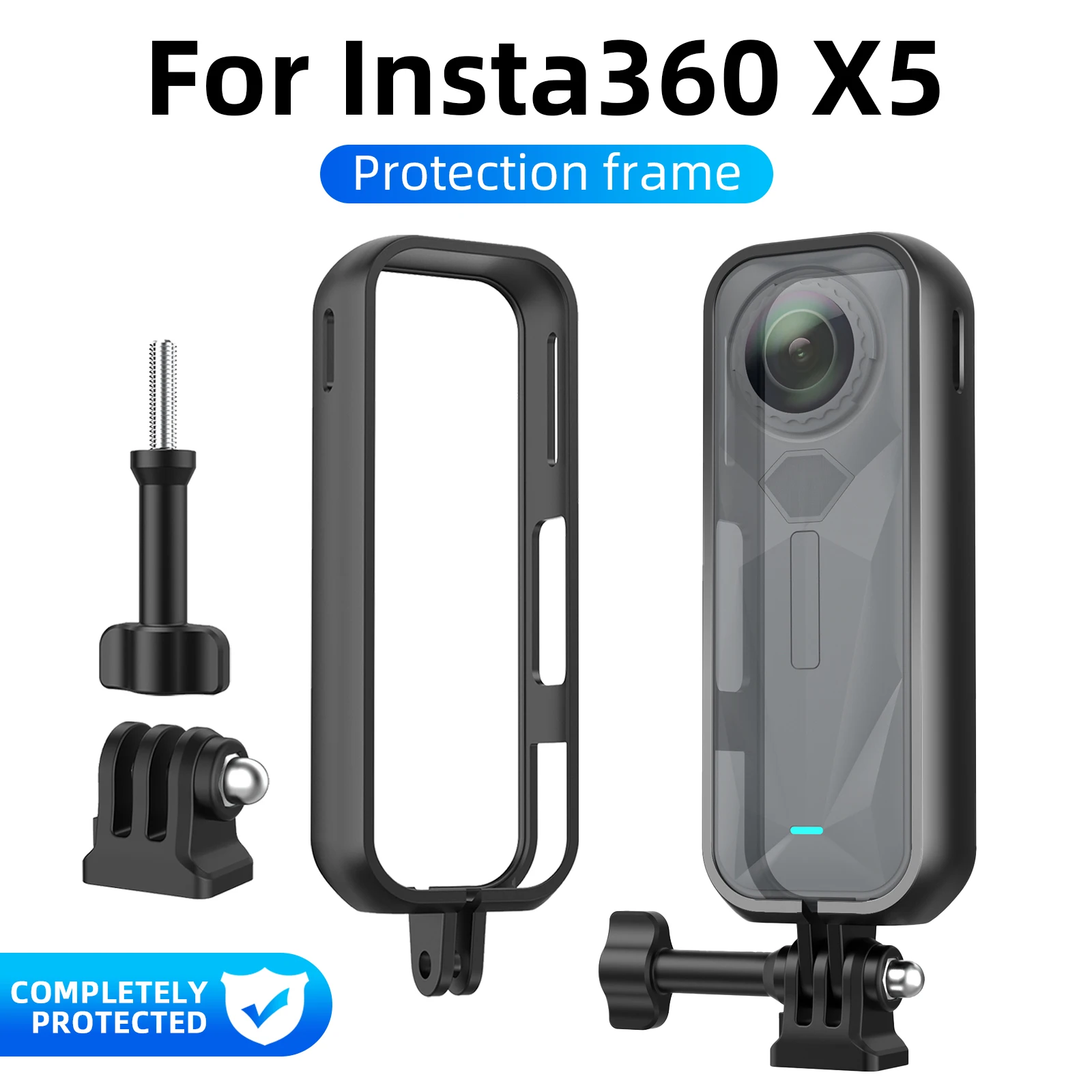 Shockproof Protective Case for Insta360 X5, Durable Plastic Panoramic Camera Edge Frame
